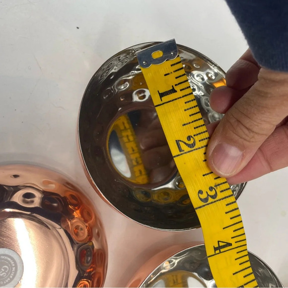 Three little copper colored hammered bowls - Picture 4 of 4
